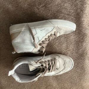 Kids Beige High-Top Sneakers